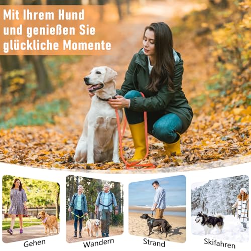 X XBEN Robuste & Leichte Schleppleine 10M für Hunde, Schleppleine mit Bequemen Handschlaufe, Reflektierend Hundeleine mit Metallhaken, Lange Trainingsleine Laufleine für Kleine Mittlere Große Hunde