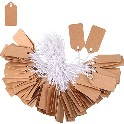MOJOTIC Preisschilder, Preisschilder Etiketten, Preisetiketten, Geschenkanhänger, Preisschilder Anhänger, Anhänger Etiketten, mit Elastischer Aufhänge Schnur für Flohmarkt Schmuck Geschenk Hang Tags Cover