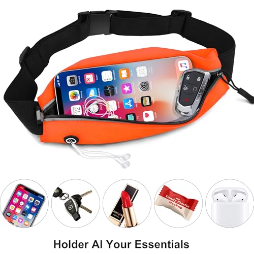 Image of Running Belt Fanny Pack Men and Women Slim Running Bag Money Belt | Lightweight，Waterproof Soft Material，Adjustable Elasticated Belt，Reflective Strip，Running Essentials，Best Gifts