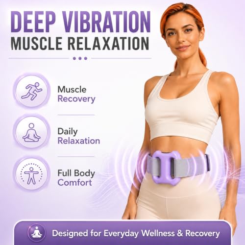 Image of Belly Fat Massager Belt | Belly Fat Burner & Body Shaper for Men & Women | Wearable Vibration Massage Ring with Adjustable Belt | Digital Display, USB Rechargeable & Storage Pouch (Updated Version)