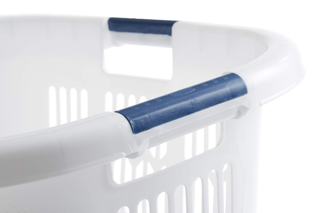 Rubbermaid Laundry Basket, XL HipHugger Basket, 2.1Bushel, White