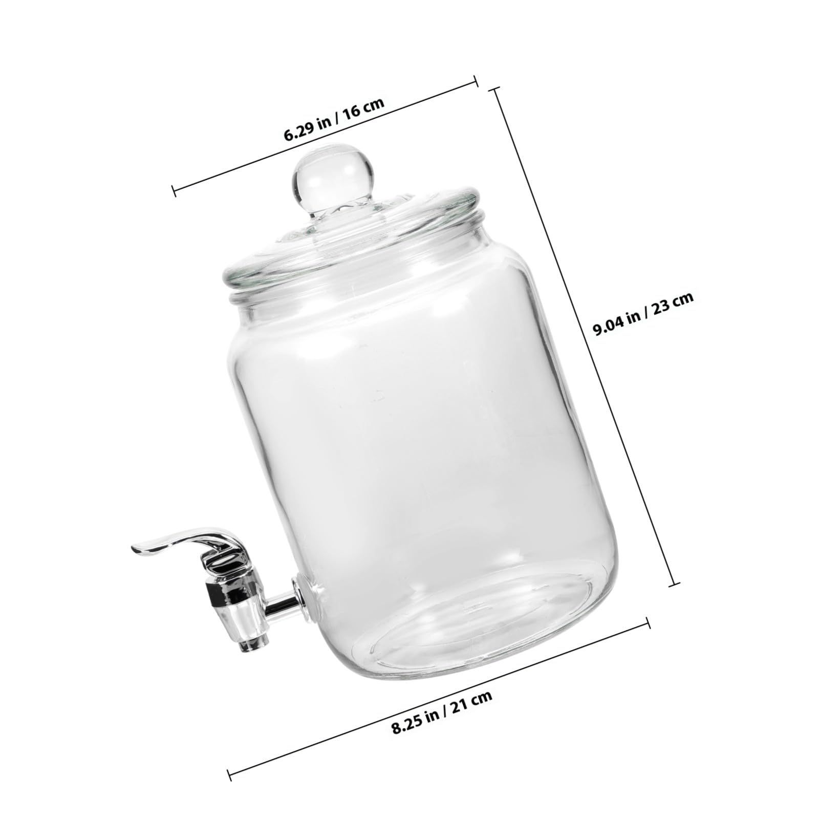 Verschlossener Getränkebehälter aus Glas mit Zapfhahn und Transparentem Design zum Aufbewahren von Saft und Wein für Zuhause und Partys