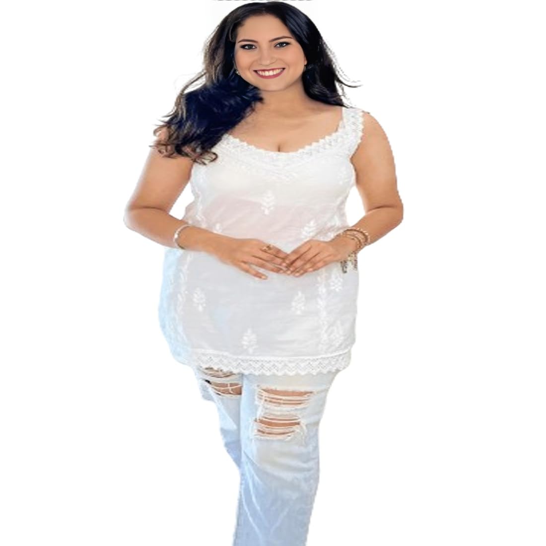 ukal Womens/Girls Cotton Regular Fit Cotton Inners Camisole Slip Spaghetti Straps (Free Size) White-picture-37
