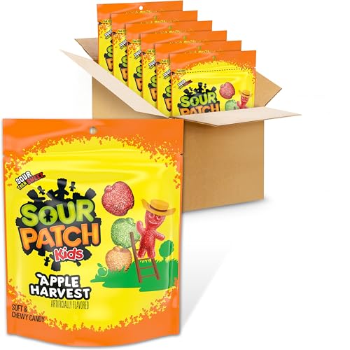 SOUR PATCH KIDS Apple Harvest Soft & Chewy Candy, Halloween Candy, 6 - 10 oz Bags