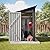 YOPTO 4×8 FT Lean to Metal Shed,Outdoor Heavy-Duty Storage Shed with Floor Base,All Weather Waterproof Garden Tool House W/Lockable Door&2 Air Vent,Reversible Door Design,for Backyard,Patio,Lawn,Black