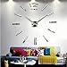 jukunlun 3D Réel Grand Horloge Murale Dépêché Miroir Mur Autocollant DIY Salon Décor À La Maison Mode Montres Arrivée Quartz Horloges Murales 37 Pouces