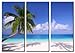 Produktbild Picture Sensations Framed Huge 3-Panel Modern White Sand Palm Beach Giclee Canvas Art