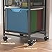 Feyejade 6-Tier Rolling File Cart with 2 Drawers, File Cabinet Organizer for Hanging File Folders, Letter-Size File Storage with Wheels, Multi-Layer Mobile Filing Cabinet for Office and Home