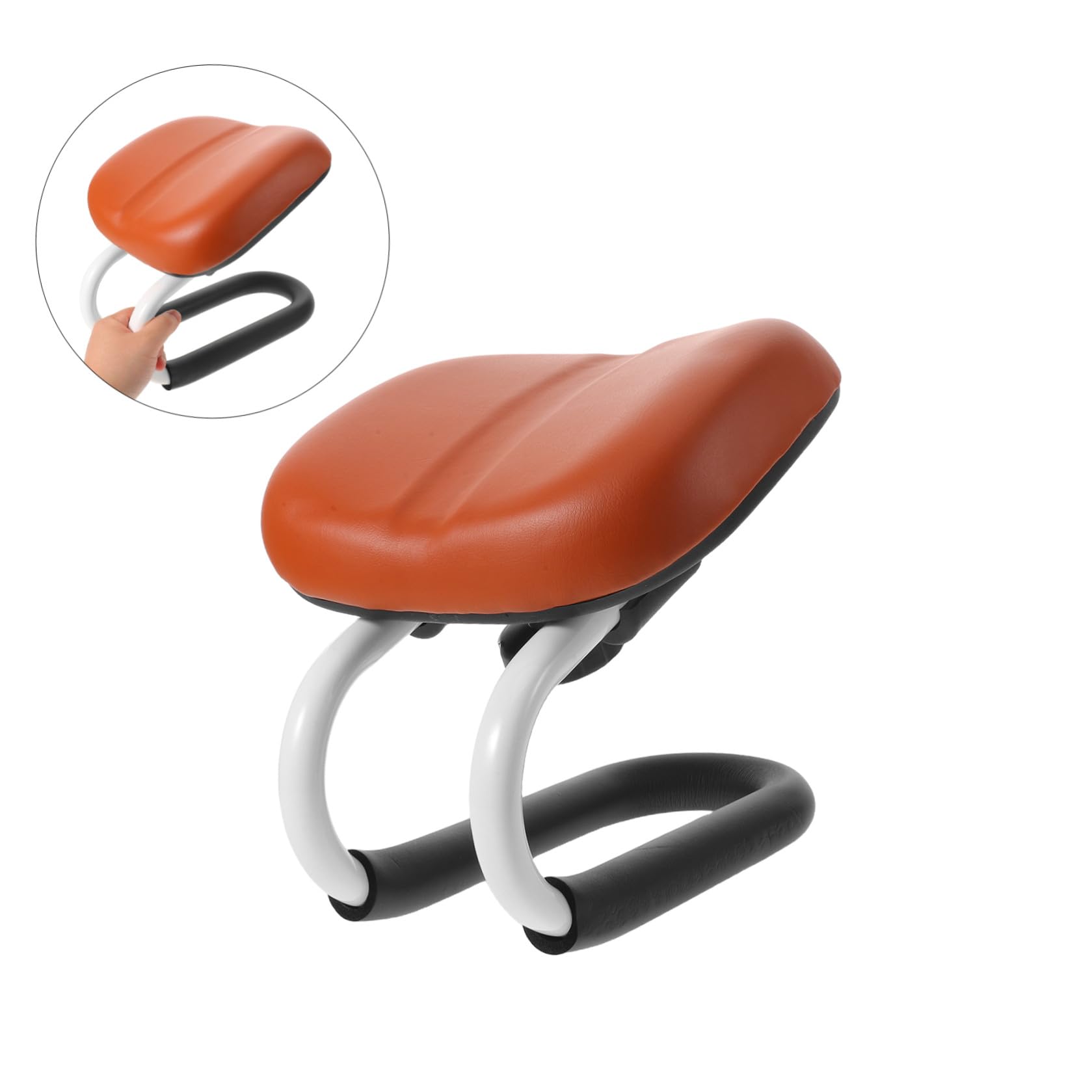 Healeved Sgabello da Meditazione Inginocchiarsi Marrone, Base Antiscivolo | Pu, Altezza Regolabile, 25, 50x21, 50x21, 50cm, Pieghevole per Esterni e Sala Meditazione