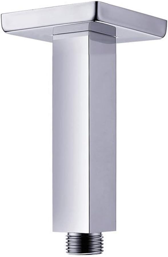 SR SUN RISE4 Inch Ceiling Mounted Shower Arm Square Arm of Solid Brass Polished Chrome 100 mm
