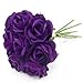 Price comparison product image 27cm Bunch / Bundle of Artificial Purple Roses - 9 Large Flower Heads - weddings homes grave