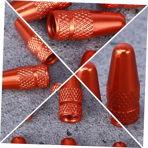 12 tapas de válvula para neumáticos de bicicleta de aluminio, color naranja, para válvulas francesas, previenen fugas y suciedad, aptas para bicicletas de montaña y carretera miniatura 7