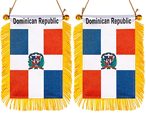 ZXvZYT Lot de 2 drapeaux nationaux pour fenêtre de voiture (Dominica)