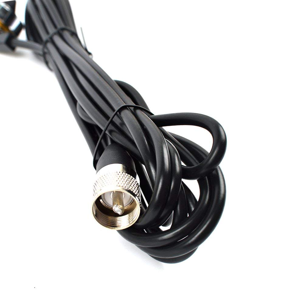 HYS TCJ-N1 - Antena de doble banda NMO 144Mhz/430Mhz para transceptor FM (2 m/70 cm, cable coaxial RG58 de 13 pies) a conector UHF PL259 para radios móviles Yaesu Kenwood HYT Vertex Icom