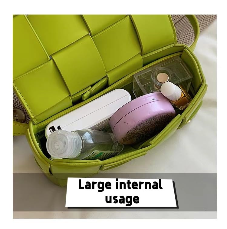 Mini Woven Crossbody Bags for Women，Woven Purse Crossbody Leather Handbags Shoulder Bag Waist Bag Messenger Bag.4