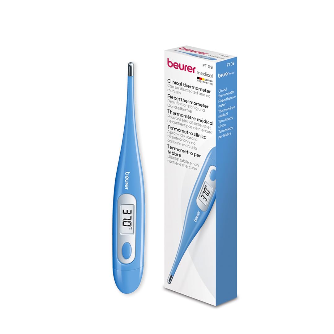 Beurer FT-09 Digital Oral Thermometer for Fever | High Accuracy |Digital Display | Water Resistance - Color White, Glass and Plastic-image-2