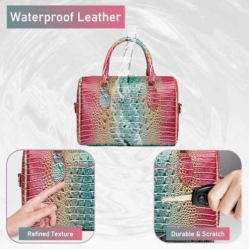 Image of Makcr Joacbv Top-Handle Crocodile Purses For Women Crossbody Leather Bags Trendy Large Capacity Tote with Shoulder Strap