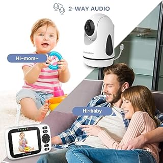HelloBaby Baby Monitor No WiFi,Video Baby Monitors with Camera and Audio,3.2'' IPS Screen, Remote Pan-Tilt-Zoom Baby Camera Monitor,Plug&Play,Night Vision,1000ft Range,2-Way Talk, ECO Mode,Temperature
