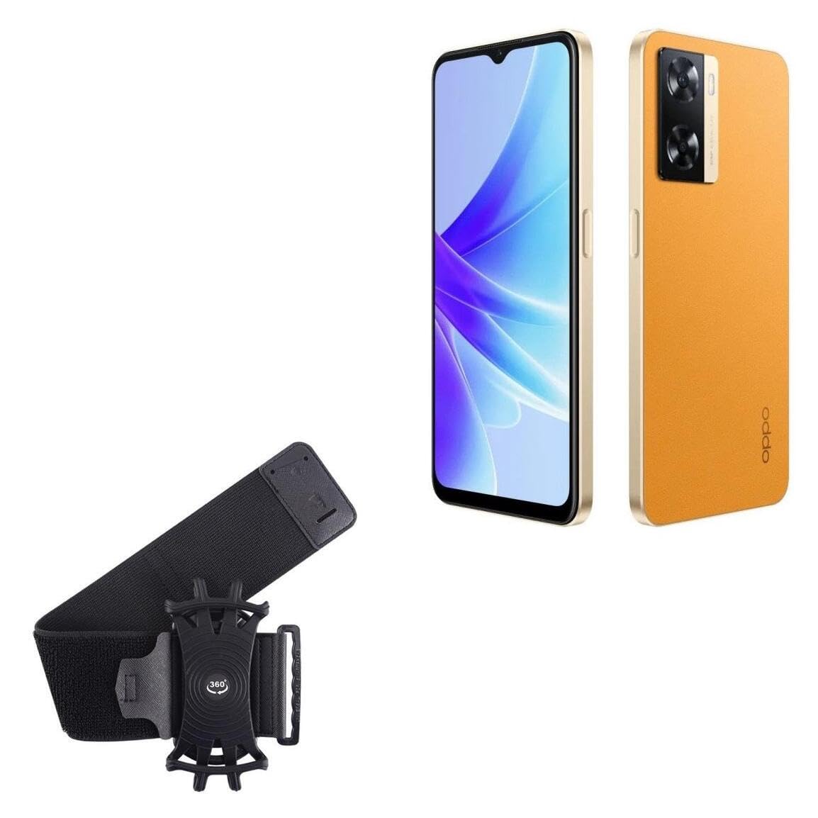 BoxWave Holster Compatible with Oppo A77 4G - ActiveStretch Sport Armband, Adjustable Armband for Workout and Running - Jet Black