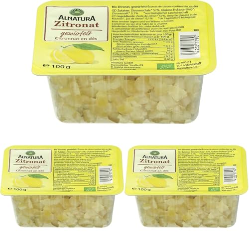 Alnatura Bio Zitronat, 100 g (Packung mit 3)