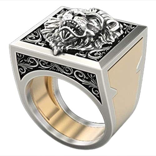 Silver Lion King Necklace Lion Head Stainless Steel Ring The Secret Lion Ring (11)