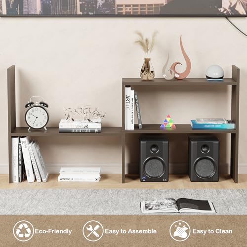 Image of Lukzer Multipurpose Storage Rack - Adjustable Engineered Wood Bookcase & Display Stand for Living Room & Bedroom (MR-011 /Wenge) DIY