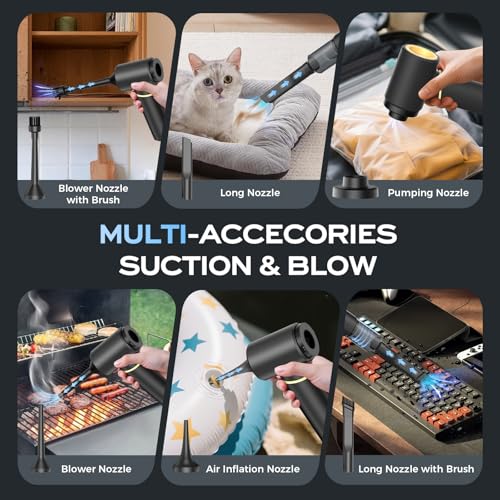 Image of BSRCO Brushless Handheld Vacuum, 15000Pa Strong Suction Car Vacuum Portable Cordless with 2 Modes, 0.67lbs Ultra-Lightweight Mini Hand Vacuum & Air Duster for Home, Keyboard, Pet Hair, Travel