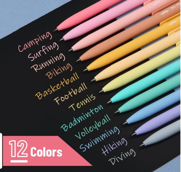 Image of Mr. Pen- Retractable Gel Pens, 12 Pack, Assorted Colors Ink | Fine Point 0.7mm, Fast Dry, Smooth Writing, Cute Pens for Drawing, Writing Planner and School Supplies