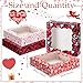 Perthlin 12 Pieces Valentine Cookie Boxes Valentines Day Treat Boxes with Window PVC Heart Bakery Dessert Container Auto Popup Pastry Case for Strawberries, Donuts, Pies, Cake(9.8 x 9.8 x 2.5 Inch)