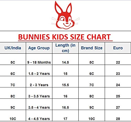 BUNNIES Baby Boys and Baby Girls LED Leight Indian Walking Shoes (1-5 Years) (Black, Numeric_10) 1