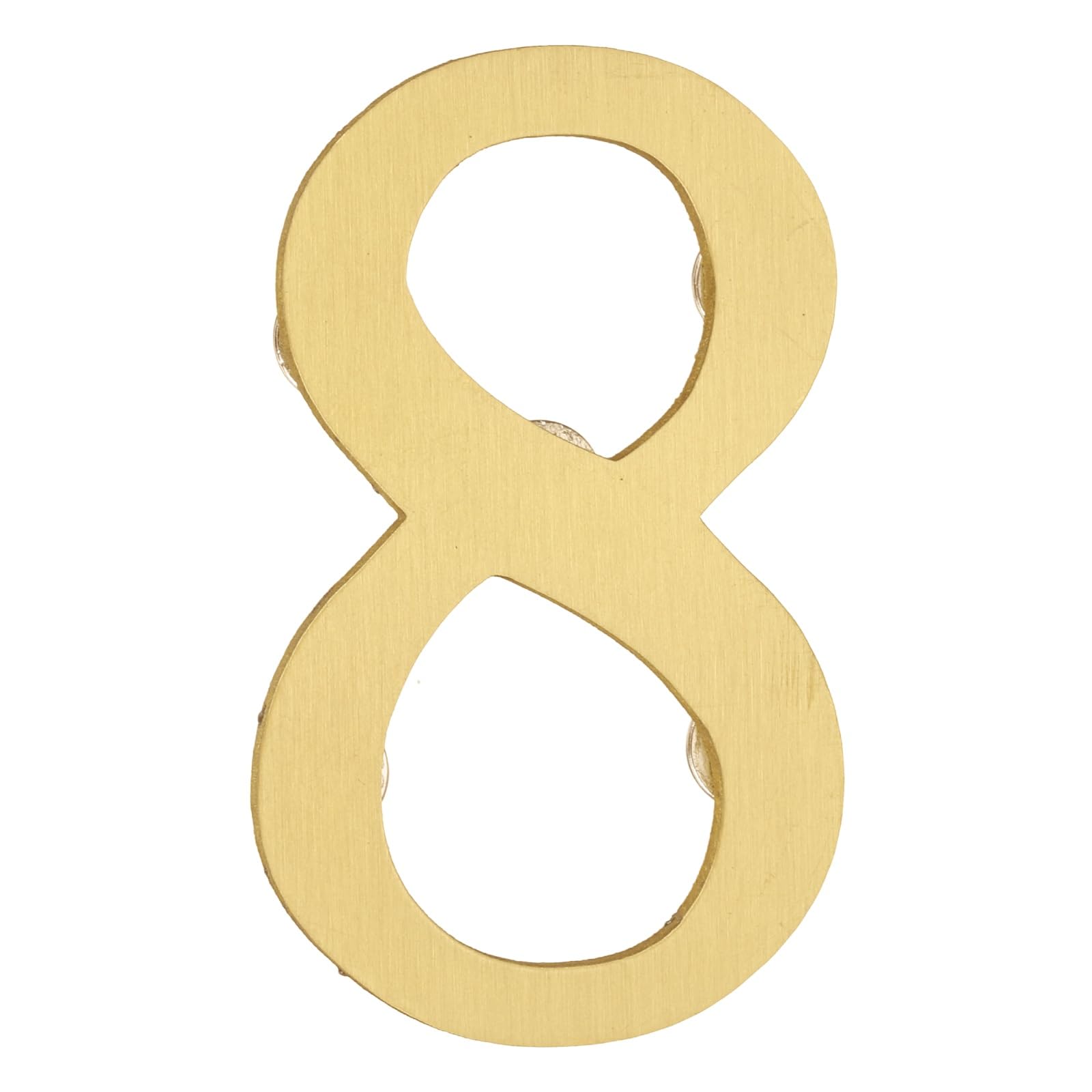 sourcing map House Numbers for Outside, 2.8 Inch Magnetic Brass Self Adhesive Mailbox Decor Number Stickers for Apartment Office Hotel Room Door Signs(Number 8)