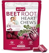 BIYODE Beet Root Chews Supplement: 700mg Beet Root Powder 250mg Grape Seed Extract Heart Healthy ...