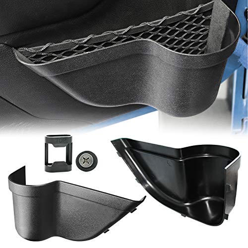 EDOU DoorPocket Front Door Storage Pockets Organizer Box for 2011-2018 Jeep Wrangler JK