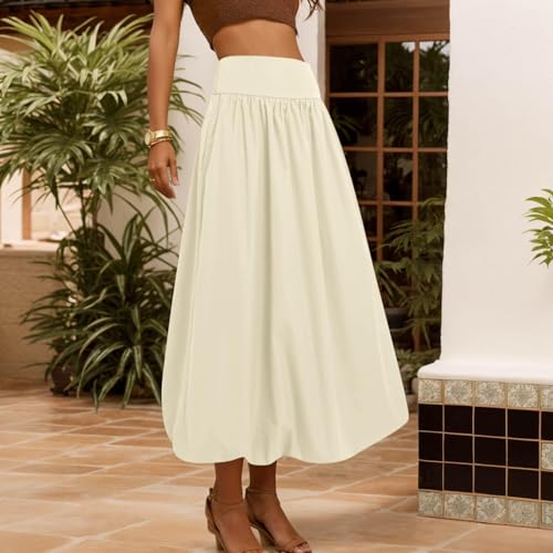 Women's High Elastic Solid Skirt Stretch Simple Casual Summer Dress Basic Comfy Vacation Skirts Trendy Dresses4