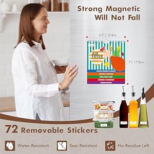 Magnetic Air Fryer Cheat Sheet, Air Fryer Cooking Guide Booklet with 72 Removable Blank Labels, Cooking Time Temp Chart Recipe Guide for Quick Reference Magnetic Air Fryer Cheat Sheet Air Fryer Cooking Guide Booklet with 72 Removable Blank Labels Cooking Time Temp Chart Recipe Guide for Quick Reference