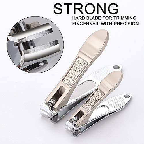 Manicure Set, FAMILIFE L17 Professional Manicure Kit Nail Clippers Set 8 in 1 Stainless Steel Pedicure Tools Kit Grooming Kit with Portable Blue Leather Travel Case for Women Girl Men