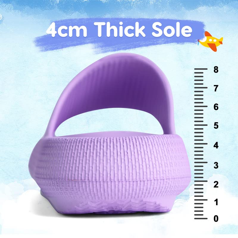 Chanclas Niño De Baño Niña Zapatos De Playa Y Piscina para Niño Sandalias de Diseño Antideslizante Zapatos De Ducha Ligero Chanclas EU32 Morado