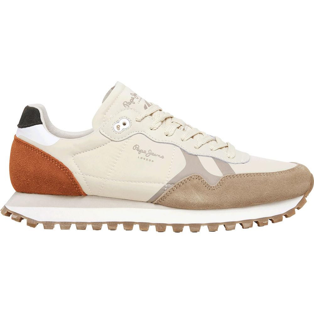 Pepe Jeans Men's BRIT-ON Master M Sneak, Brown Sand Beige, 11 UK