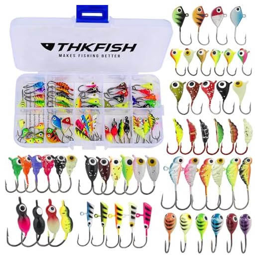 Ice Fishing Jigs Ice Fishing Lures Walleye Jigs Hard Lure Mini Metal Bait Ice Fishing Lures for Crappie Panfish 54Pcs