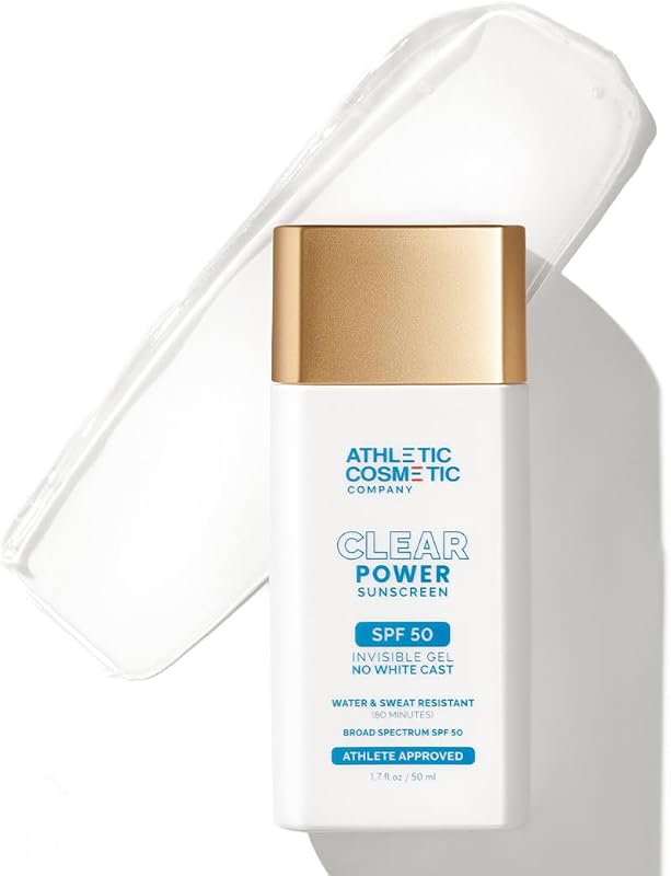 Protetor solar facial em gel Clear Power ATHLETIC COSMETIC COMPANY, SPF 50, sem fragrância