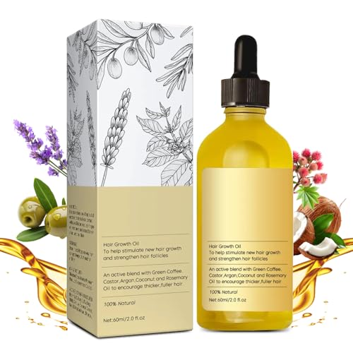 Natural Hair Growth Oil for Regrowth, Thin, Dry, Damaged Hair 1pc 60ml 2fl oz