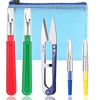 4 Pcs Seam Ripper, Big and Small Stitching Thread Unpicker, Thread Cutter Remover, Seam Rippers for Sewing, Stitch Ripper with Scissor, Storage Bag, for Sewing Needlework DIY Craft