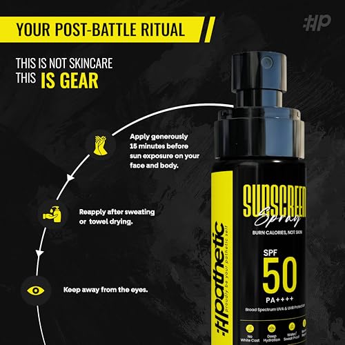 Image of Pathetic Sunscreen Spray SPF 50 PA++++ 100ml | Broad Spectrum UVA UVB Protection | Water & Sweat Resistant | Lightweight No White Cast Sunscreen for Outdoor Use