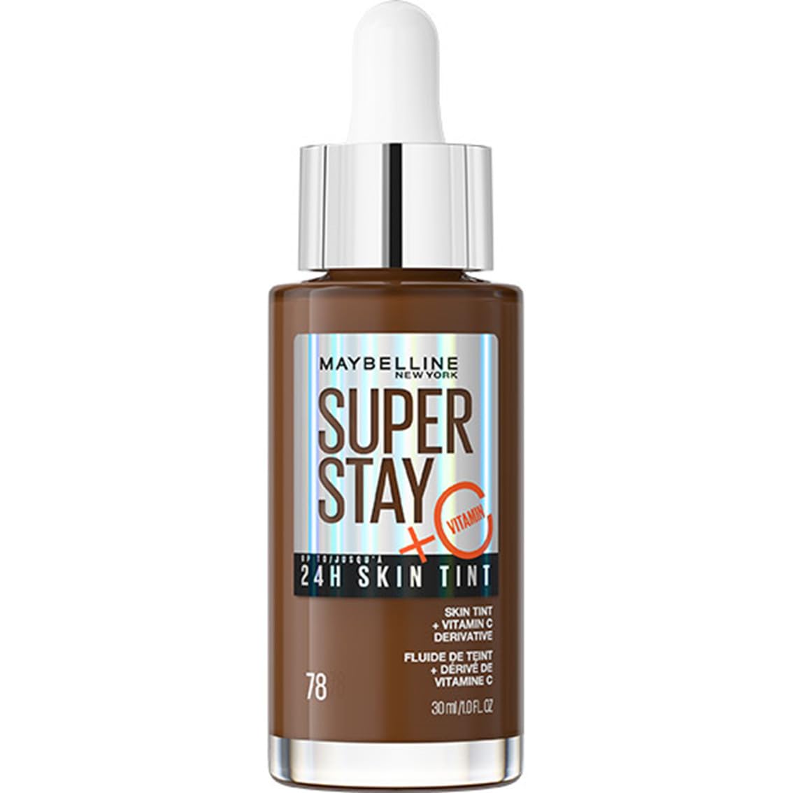 Maybelline Super Stay Skin Tint Foundation, With Vitamin C*, Foundation and Skincare, Long-Lasting up to 24H, Vegan Formula, Shade 78