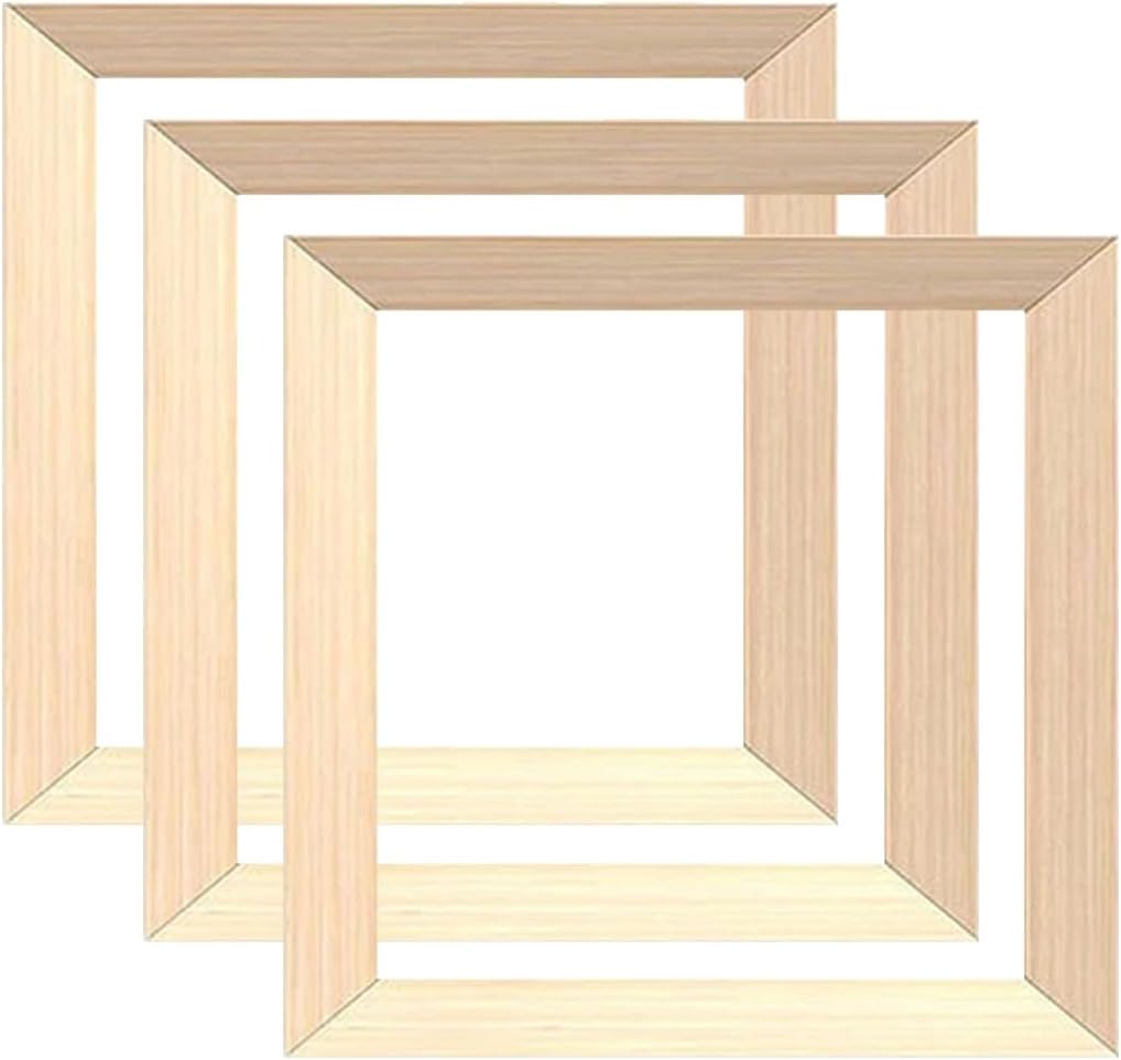 3pcs Wooden Frame Canvas Stretcher Bars Kits, 20x20cm DIY Frames for Oil Painting, Poster, Paint by Numbers, Diamond Painting, Home Wall Decor