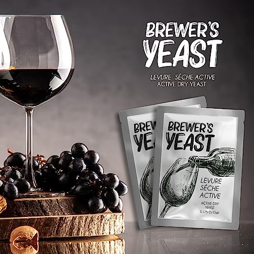 Image of BAKE KING Brewer's Yeast for Making Wine 5gm | Fast Fermentation Wine Yeast | High Tolerance 15% V /V | 5 Sachets of 5gm Each