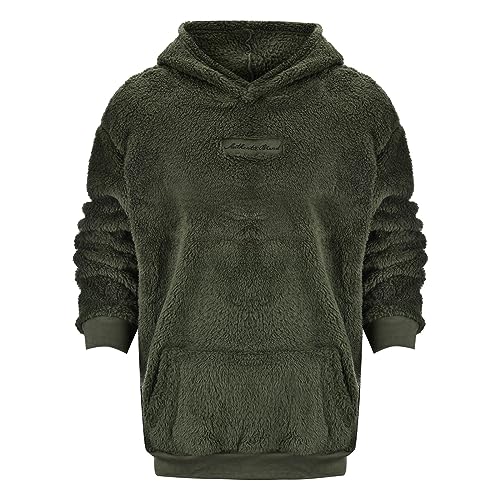 Mens Hoodies Pullover Long Sleeve Pullover Hoodies Sherpa Fleece Thick Thermal Tops Casual Work Hooded Sweatshirt with Pocket2