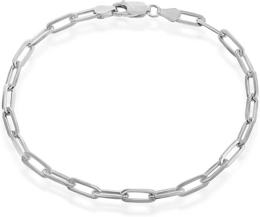 Paperclip Link Chain Bracelest | Silver/Gold Plated Sterling Silver Jewelry for Women or Teens