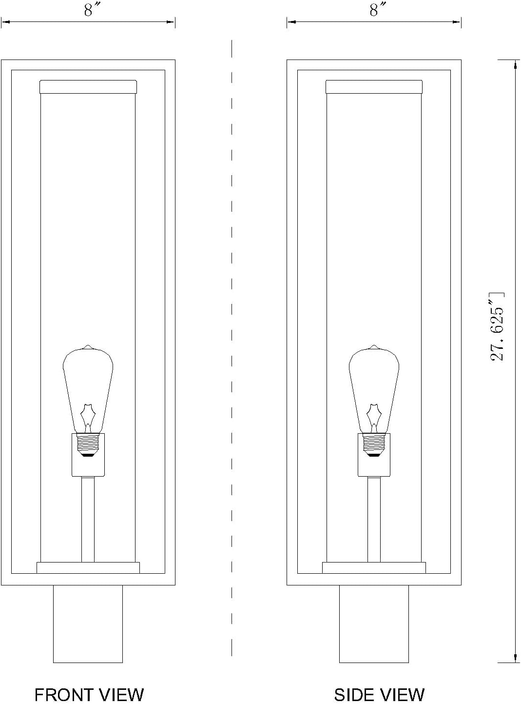 Z-Lite 1 Light Outdoor Post Mount Fixture 584PHBR-BK, Black