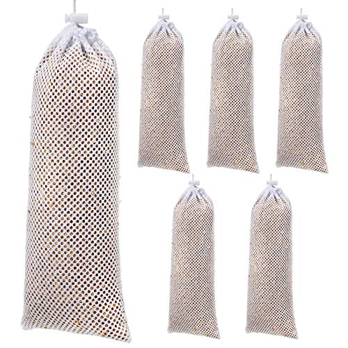 Weewooday 6 Pieces Finch Sock Feeder Thistle Socks Bird Feeder Instant Seed Sack for Outdoors Hanging 4.7 x 11 Inch (White)